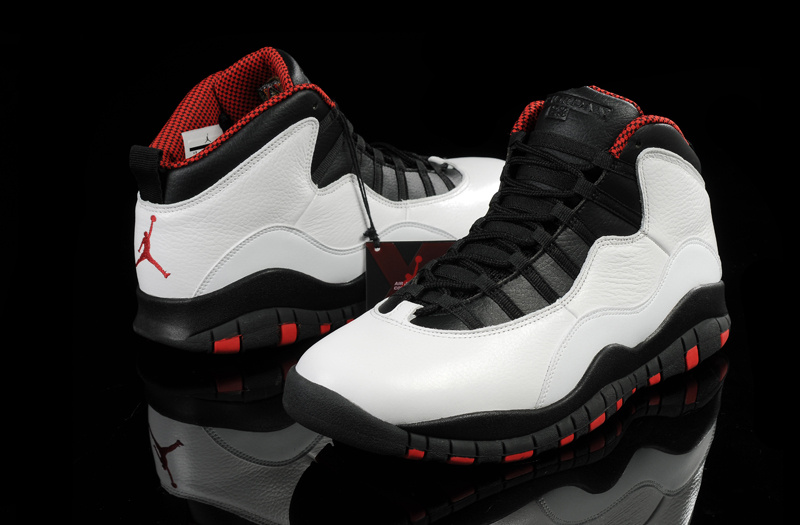 jordan shoes black white and red