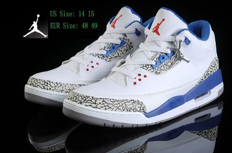 Air Jordan 3 Men Shoes White/Blue/Black 