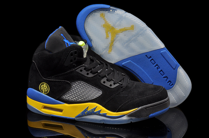 blue and yellow retro 5s