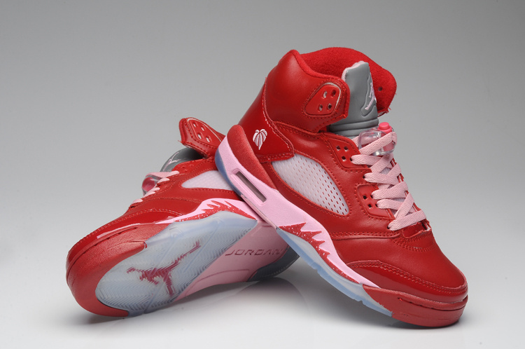 red and pink jordans